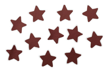 Obraz premium Collection of glossy red stars with pale borders