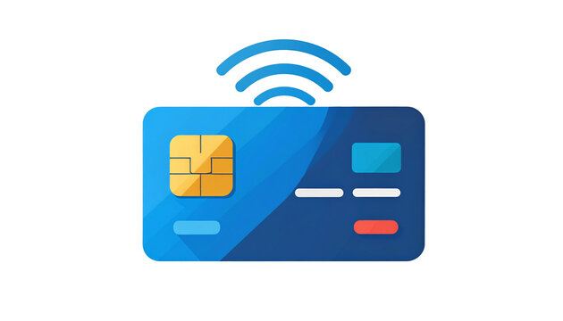 Contactless Payment Card isolated on transparent background