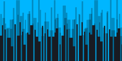 Fototapeta premium Abstract blue and black wave equalizer data visualization background