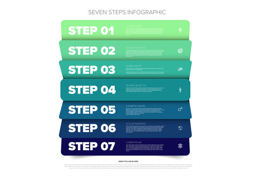 Seven Steps Vertical Infographic Template with Gradient Color Elements