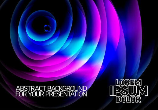 Abstract Neon Spiral Wave Background for Presentations