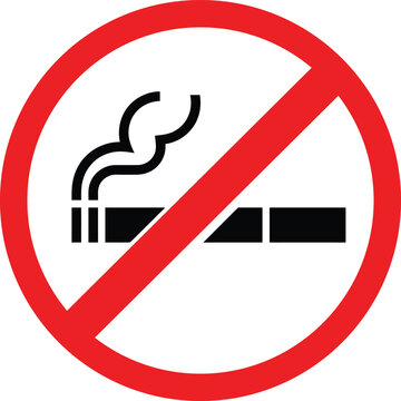No smoking prohibited sign icon with cigarette symbol non smoking prohibited cigarette restriction isolated illustration regulatory compliance