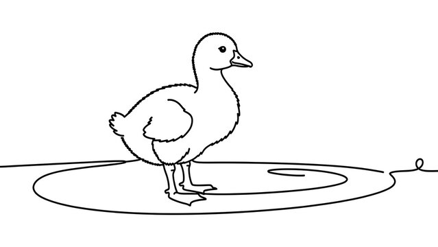 Cute duckling illustration on white background.