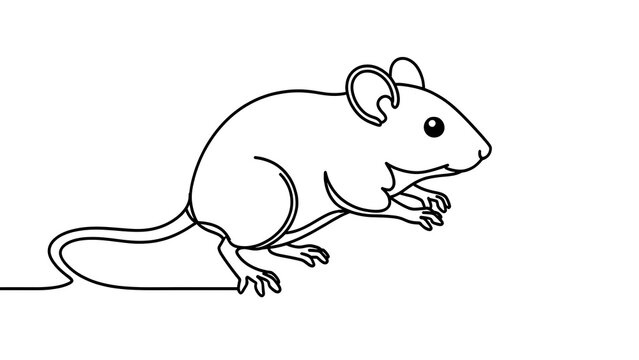 Simple line drawing of a mouse on white background.