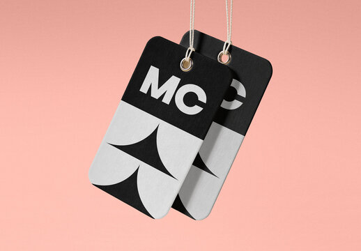 Rounded Hanging Tag Mockup