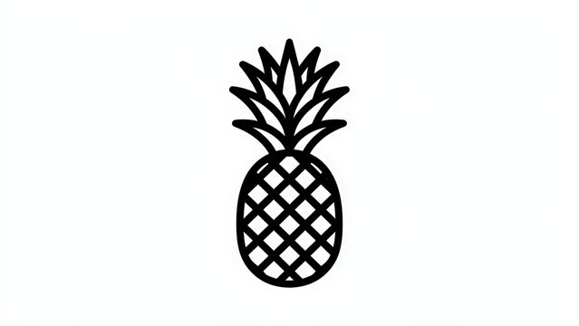 Minimalist pineapple icon on white background.
