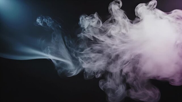 Wispy ethereal smoke plumes gracefully expand outwards against a dark, ambient background