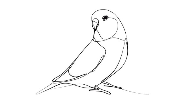 Minimalist bird sketch on white background.