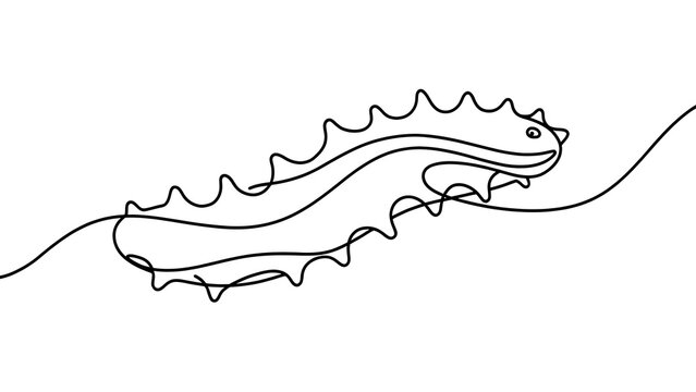 Minimalist line art dragon on white background.