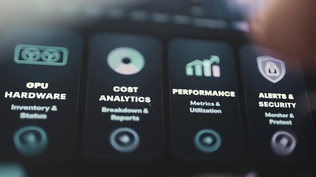 GPU Management Menu With Hardware and Analytics Tools