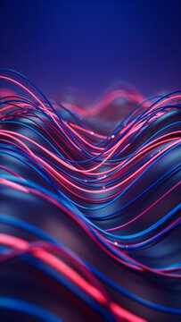 Abstract digital background featuring glowing pink and blue neon light curves abstract background futuristic technology colorful connection structure illustration particle spectrum