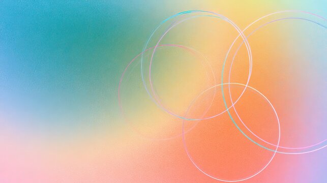 Soft gradient background with intersecting translucent circles, creating ethereal effect