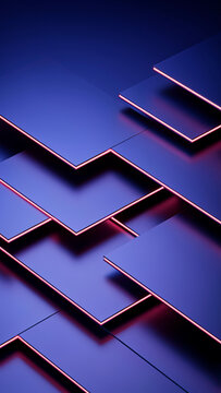 Abstract vertical background with layered blue rectangular shapes and glowing pink neon contours abstract vertical rectangles geometric futuristic background technology structure perspective