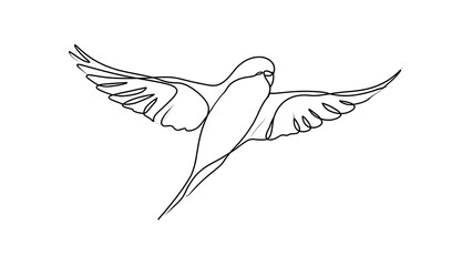 Obraz premium Minimalist bird drawing on white background.