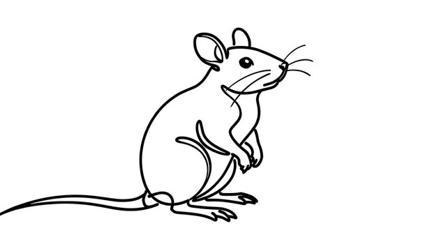 Cute cartoon mouse illustration white background.
