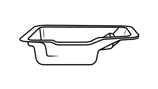 Empty plastic container white background.