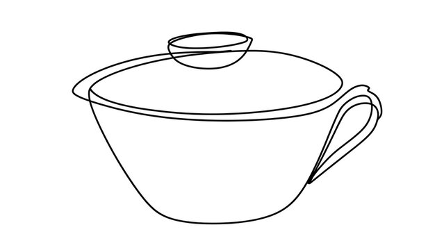 Simple teacup illustration on white background.
