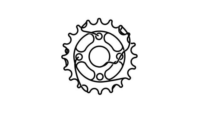 Bicycle chainring gear icon white background.