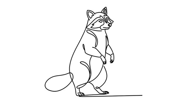 Cute raccoon illustration on white background.
