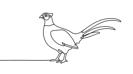 Fototapeta premium Minimalist bird line art illustration white background.