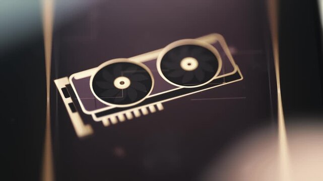 Dual Fan Graphics Card Digital Icon