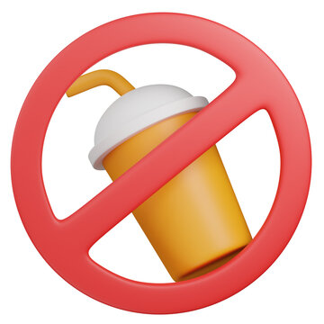 3D render No Drinks Allowed Sign Isolated icon 