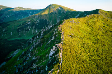 Obraz premium Aerial view of mountain hills