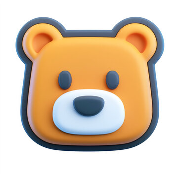 Teddy bear isolated flat 3D icon