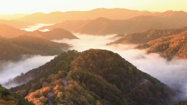 秋のおにゅう峠の雲海