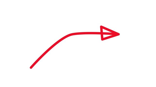 Curved Arrow Set Self Drawing Animation | Hand Drawn Red Arrow Collection, callout