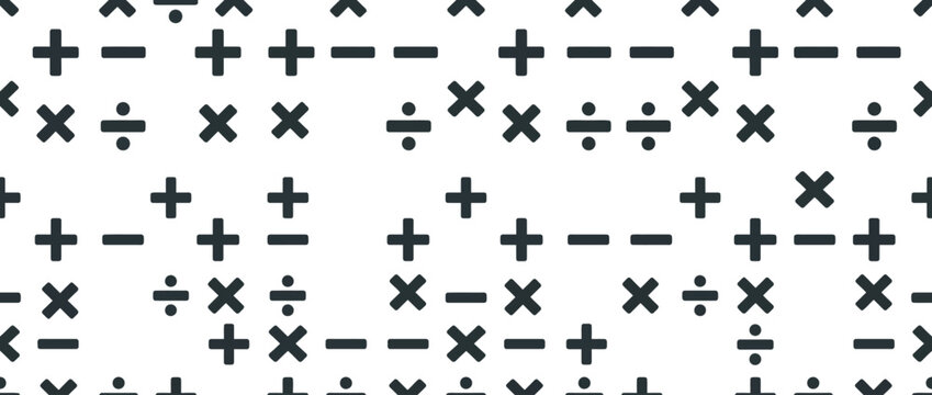 Seamless Pattern of Mathematical Arithmetic Symbols and Operators