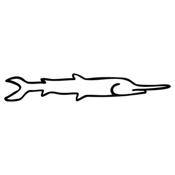 Fish Skeleton Line Icon &ndash; Outline Vector Illustration