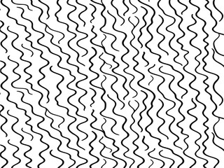Fototapeta premium Hand drawn abstract wavy lines seamless pattern background vector