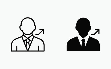Fototapeta premium Businessman with growing arrow icon set for career growth businessman progress