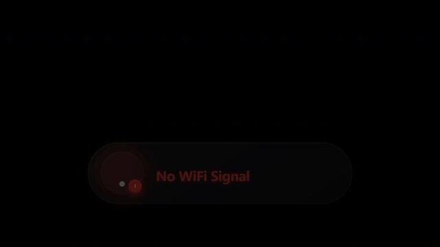 Wifi Connection Searching and Failure Animation: No Signal Icon on Dark Background