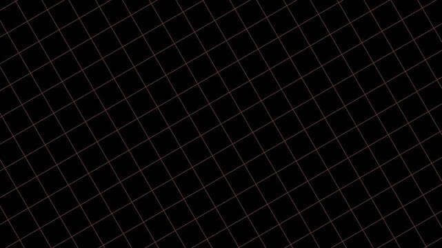 Diagonal grid lines form a continuous repeating pattern on a black background for a looping visual effect.