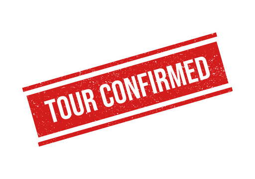 Red tour confirmed stamp on transparent background isolated on transparent background