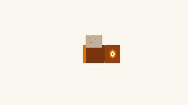 Pixel Art Animation of a Brown Leather Wallet Opening and Closing.