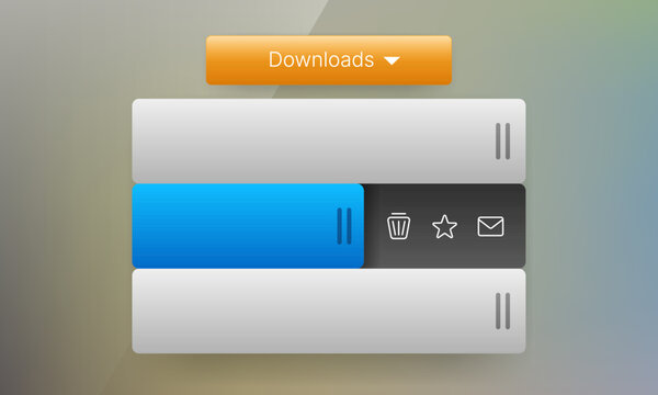 Download manager dropdown widget user interface design template