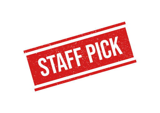 Staff pick red stamped banner isolated on transparent background