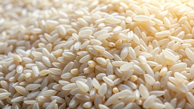 White rice grain texture background natural long