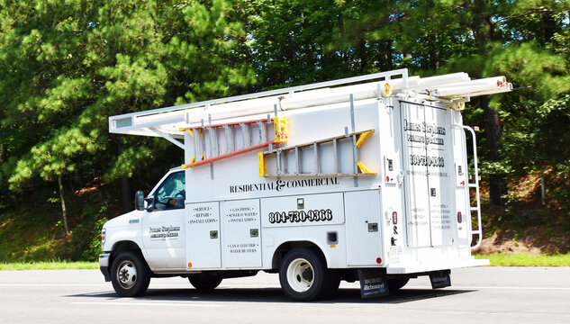 James Stephens Plumbing & Backhoe truck, Virginia, USA