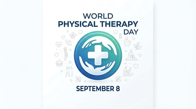 World physical therapy day september 8 concept design isolated on white background