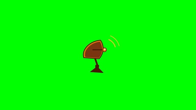 Animated Radar Dish Sending Signals on Green Screen Background.
