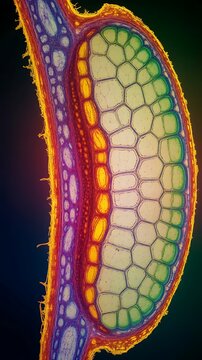 Microscopic Close up, A Plant Cell under the Microscope, High Angle