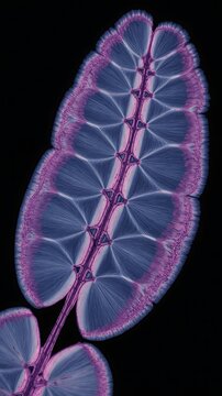 Close-up Microscopic View of Plant Leaf Structure
