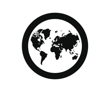 Planet earth world globe continent map solid icon