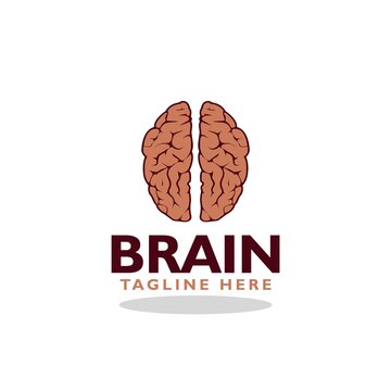 Brain logo icon with shadow