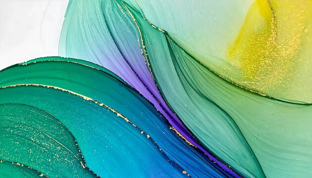 Vibrant Abstract Fluid Shapes Bright Colors