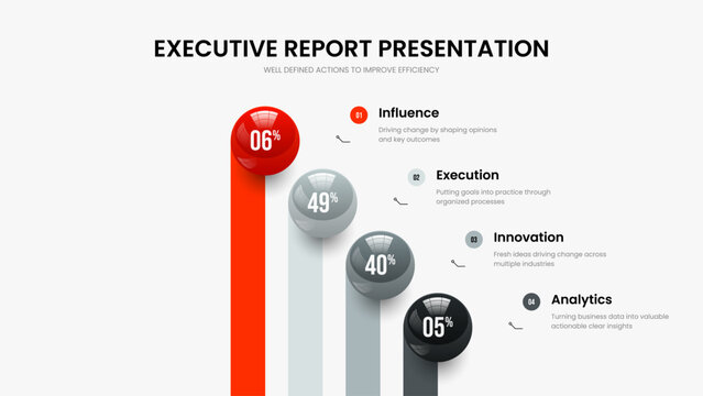 Marketing Proposal Four Step Infographic Slide Design. Modern Showcase Slideshow Template Vector Illustration. Company Overview 4 Option Chart Presentation Layout.